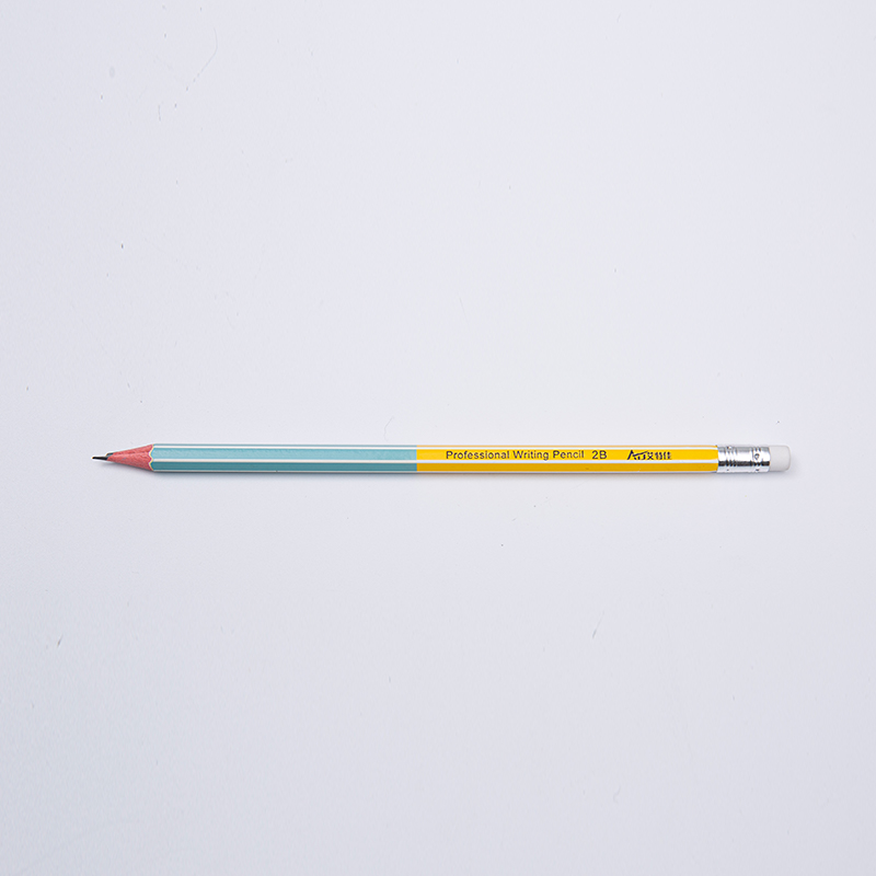 Crayons d’écriture professionnels à rayures 2B avec gommes