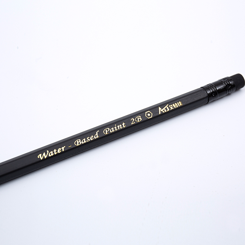 Crayons en graphite en bois noir 2B
