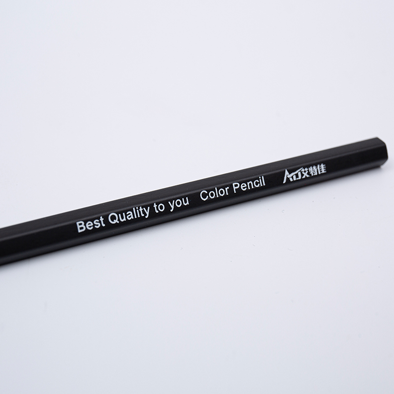 Crayons de couleur hexagone en bois noir professionnel