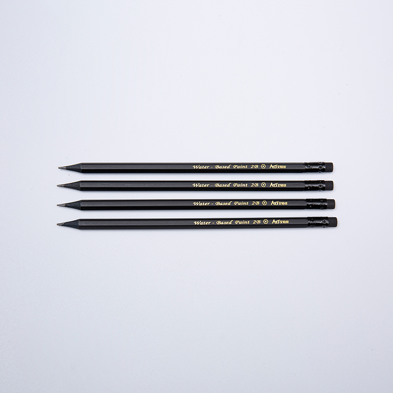 Crayons en graphite en bois noir 2B