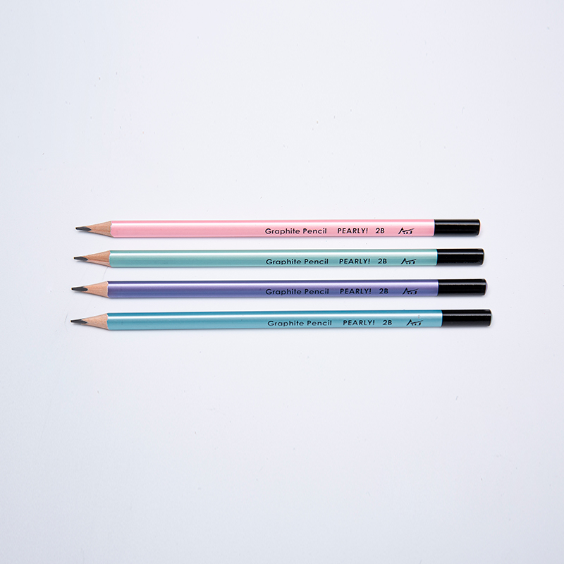 Crayon graphite triangulaire 2B avec peinture nacrée